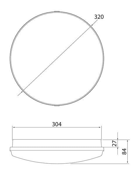 Yleisvalaisin Airam Lumi Duo 320, 17W, 1500lm, 830/840, Ø320mm, IP44