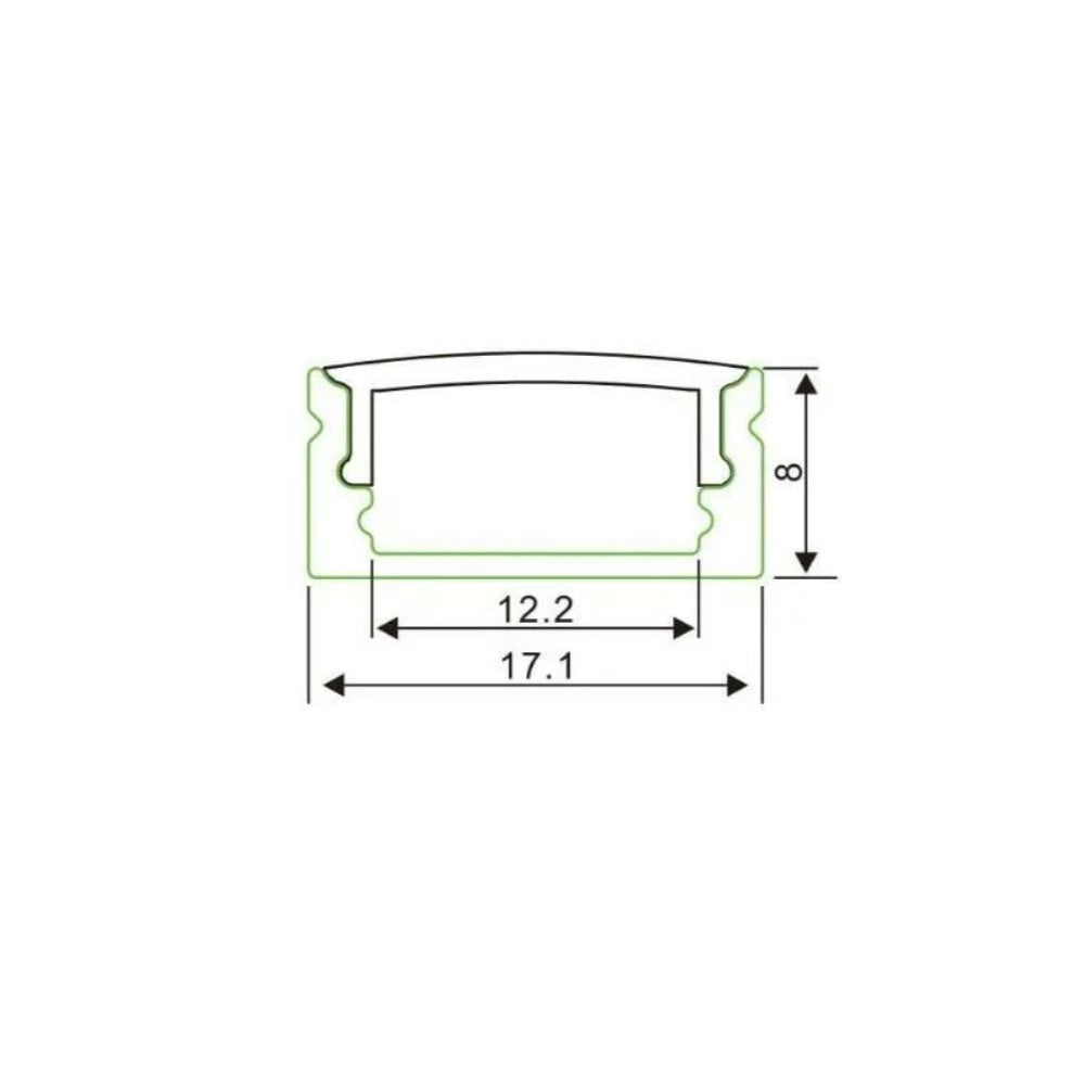 Alumiiniprofiili led-nauhalle Arten Normal low, 2m, valkoinen