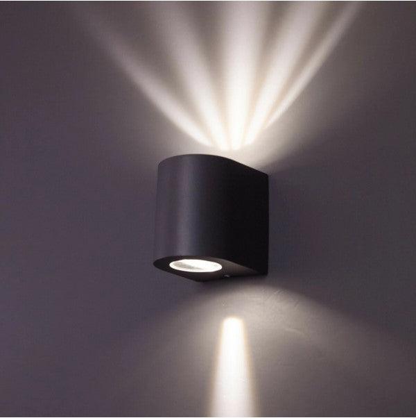 Seinävalaisin FTLIGHT Diva, 2x5W, 3000K, 500lm, IP44, musta