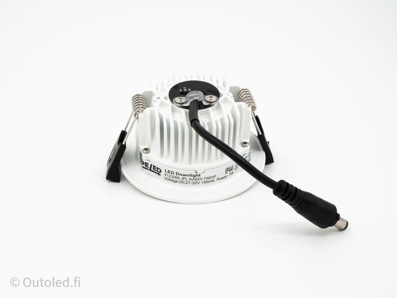 Alasvalo Jupeled Nova 7W, IP44, himmennettävä, Ø85*38mm, valkoinen - Outoled