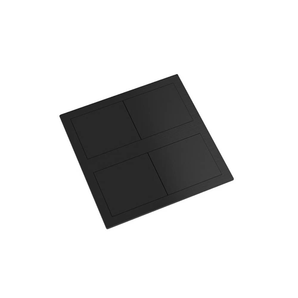 Pistorasiapaneeli Limente Desk-2, 117x117mm, mattamusta