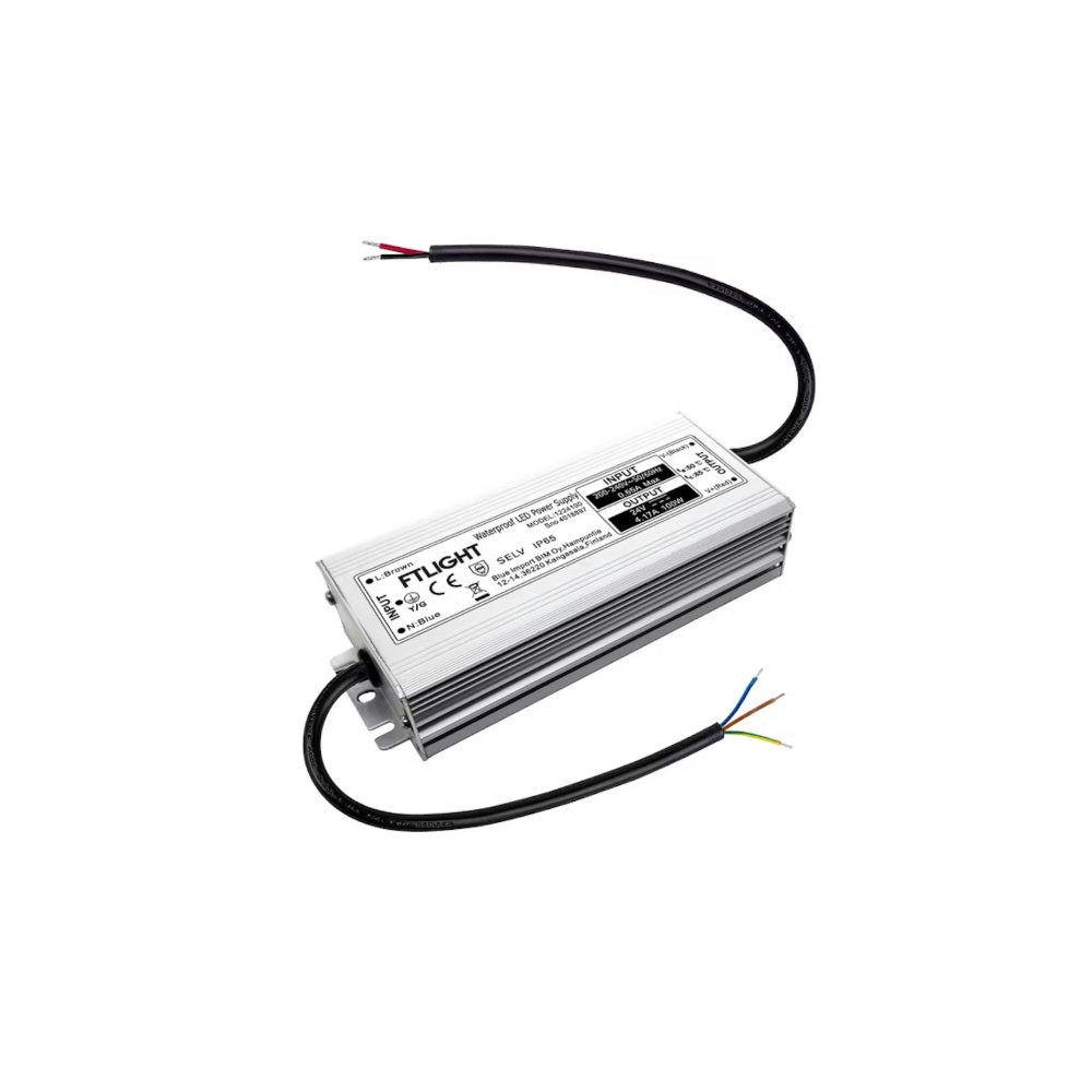 Led-virtalähde FTLIGHT 100W, 24V, IP65