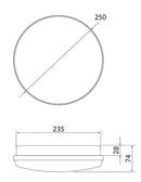 Yleisvalaisin Airam Lumi Duo 250, 9W, 750lm, 830/840, Ø250mm, IP44