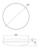 Tunnistinvalaisin Airam Lumi Duo 320, 17W, 1500lm, 830/840, Ø320mm, IP44