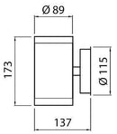 Seinävalaisin Airam Alppila Double XL, GU10, Valkoinen
