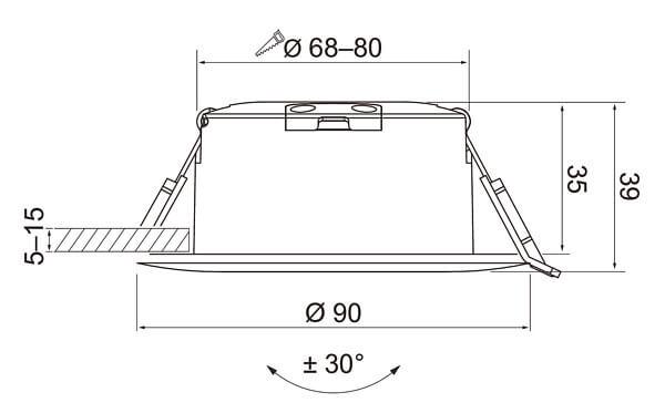Alasvalo Airam Compact Multi, 7W, 500lm, IP54, himmennettävä, Ø90*39mm, valkoinen - Outoled