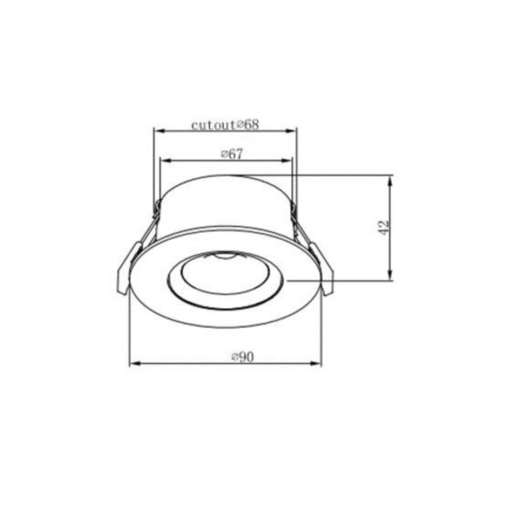 Alasvalo FTlight Salla, 6W, 540lm, IP44, Ø90*42mm, himmennettävä - Outoled