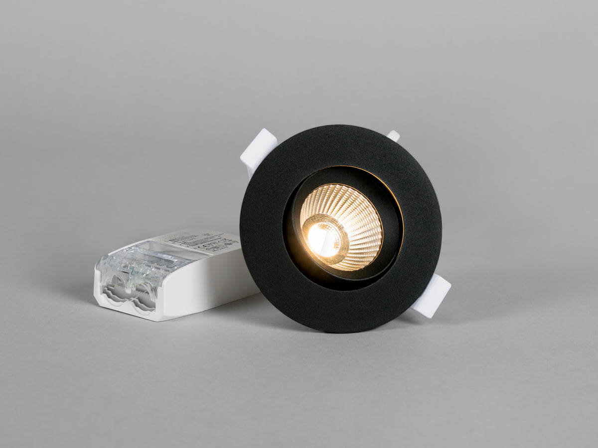 Alasvalo Hidealite Optic G2 Quick ISO, 6W, IP44,himmennettävä, Ø90*41,5mm, musta - Outoled