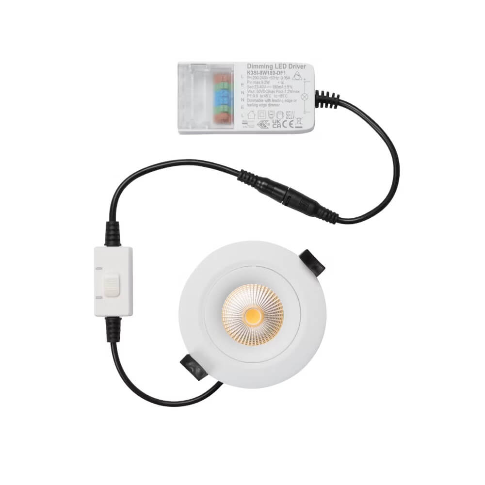 Alasvalo Onnline Onnspot, 8W, IP54, himmennettävä, Ø95*40mm, valkoinen