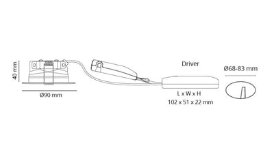 Alasvalo SG Junistar Eco Outdoor 7W, IP44, himmennettävä, Ø90*40mm, musta