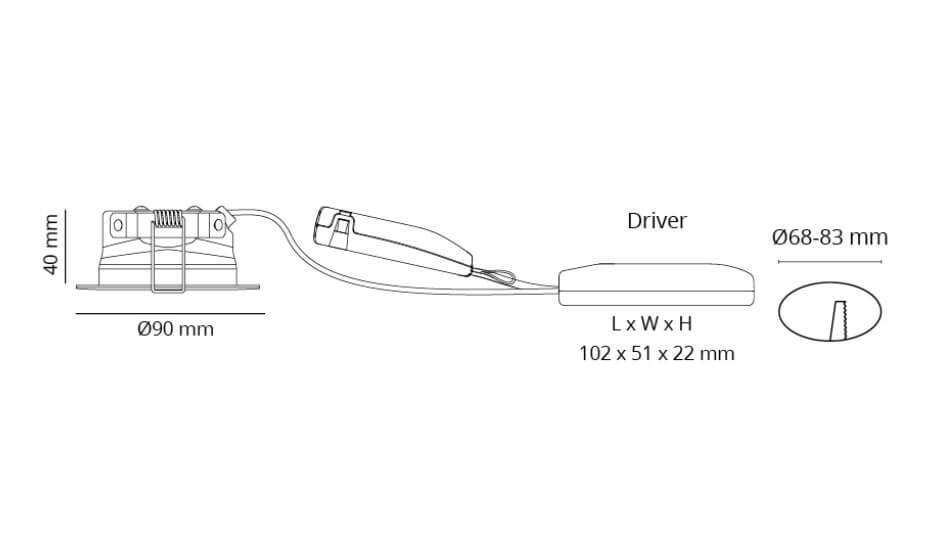 Alasvalo SG Junistar Eco Outdoor 7W, IP44, himmennettävä, Ø90*40mm, musta