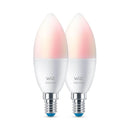 WiZ LED-älylamppu, E14, 470lm, WiFi, RGBW, 2-pack