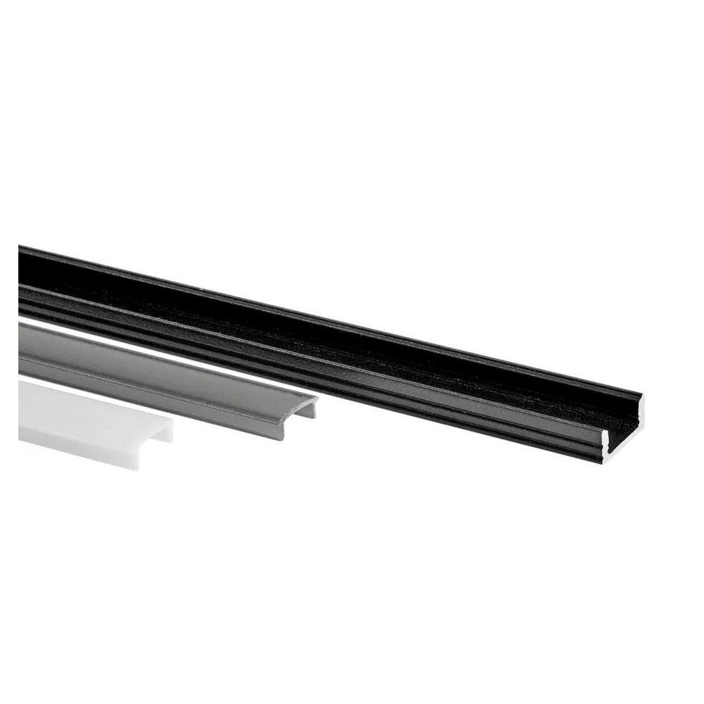 Alumiiniprofiili led-nauhalle Arten Normal low, 2m, musta