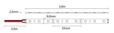 Led-Nauha Arten Base IP65, 12V, 9,6W/m, 5m