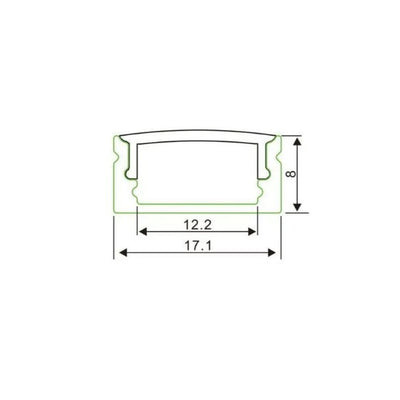 Alumiiniprofiili led-nauhalle Arten Normal low, 2m, valkoinen