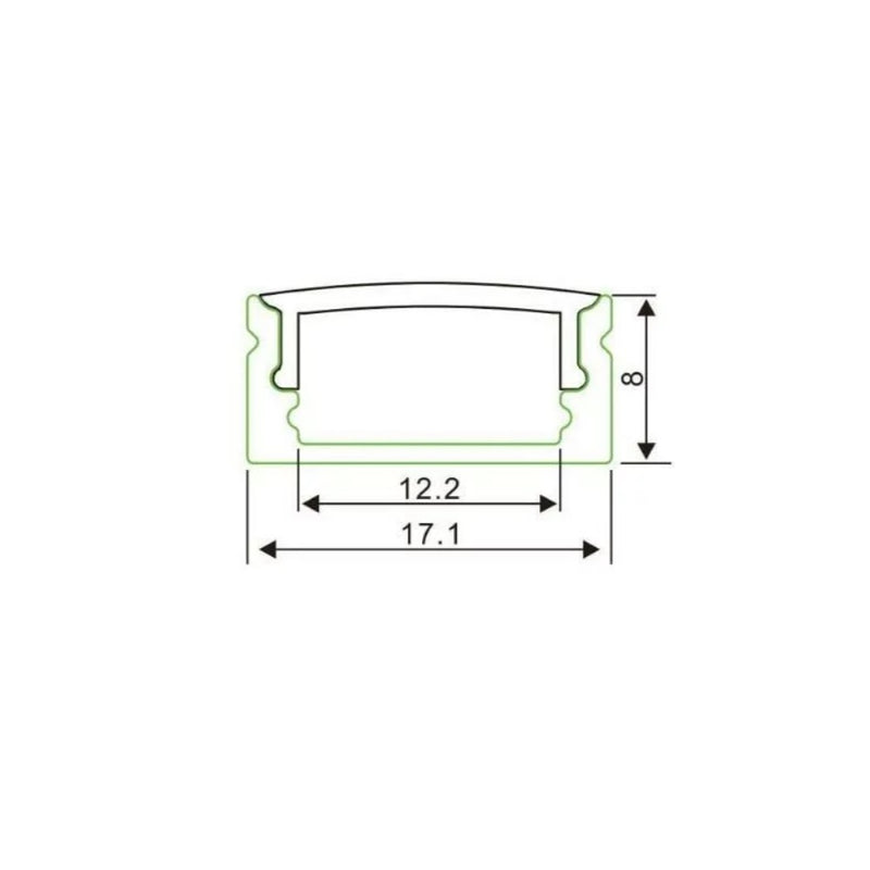 Alumiiniprofiili led-nauhalle Arten Normal low, 2m, valkoinen