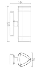 Seinävalaisin FTLIGHT Dana, GU10, IP44, Musta