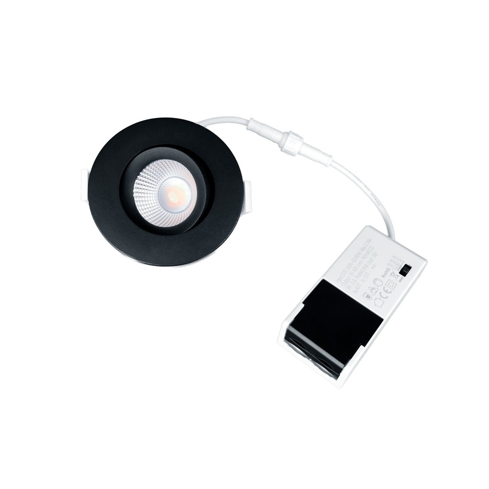 Alasvalo FTlight Salla, 6W, 540lm, IP44, Ø90*42mm, himmennettävä, musta - Outoled