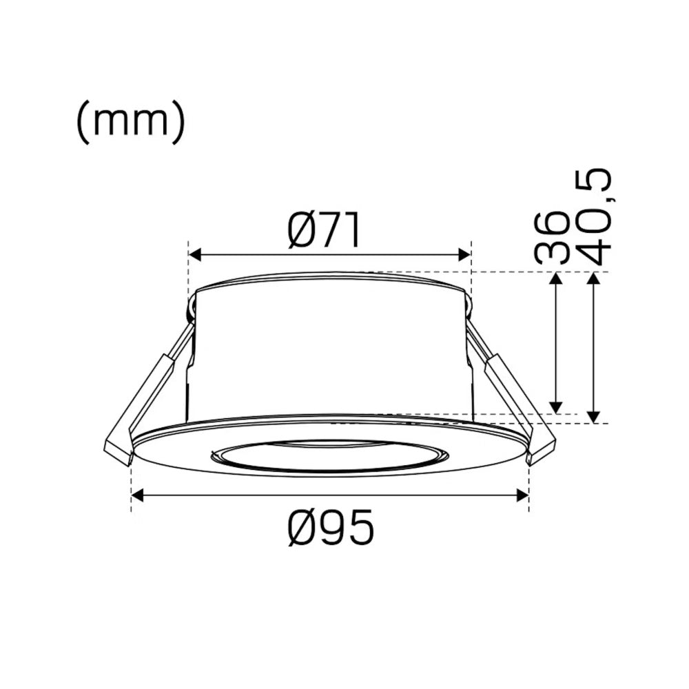 Alasvalo Hidealite Comfort Twist Quick ISO, 6.5W, IP44, musta