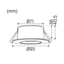 Alasvalo Hidealite Comfort Twist Quick ISO, 6.5W, IP44, musta