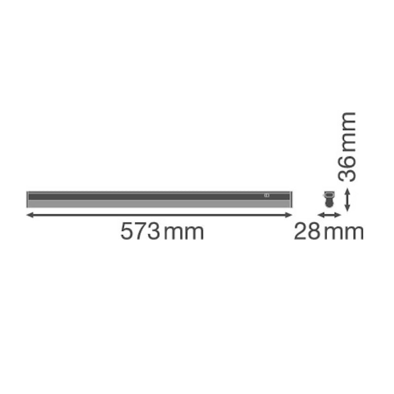 Jonovalaisin Ledvance Linear Compact, 600mm, 8W, 4000K, pistotulpallinen liitosjohto