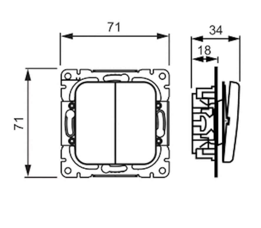 5-kytkin ABB Jussi, uppo, valkoinen - Outoled