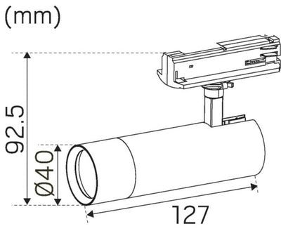 Kiskovalaisin Hidealite Optic Track XS, 9,7W, 750-770lm, 2700/3000K, musta