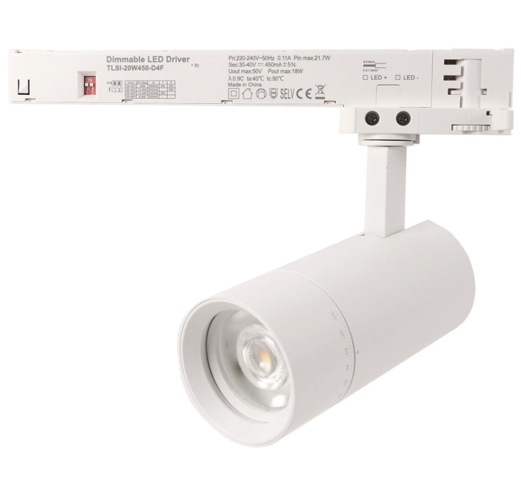 Kohdevalaisin FTLIGHT Triac 10-20W, CCT, zoomattava, valkoinen