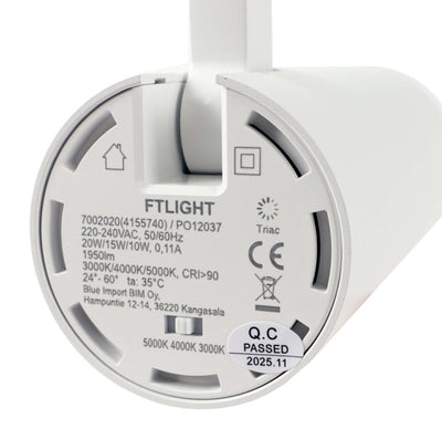 Kohdevalaisin FTLIGHT Triac 10-20W, CCT, zoomattava, musta