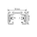 Kosketinkisko Global Track Base, 2m, 1-vaiheinen, pinta-asennus, musta