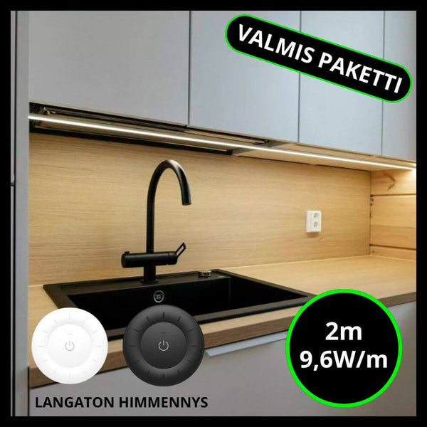 Led-nauhasetti, 2m, 9,6W/m, 24V, langattomalla himmentimellä