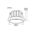 Spottivalo Hidealite Optic Deep XS, 4W, 3000K, IP44, Ø50mm, valkoinen