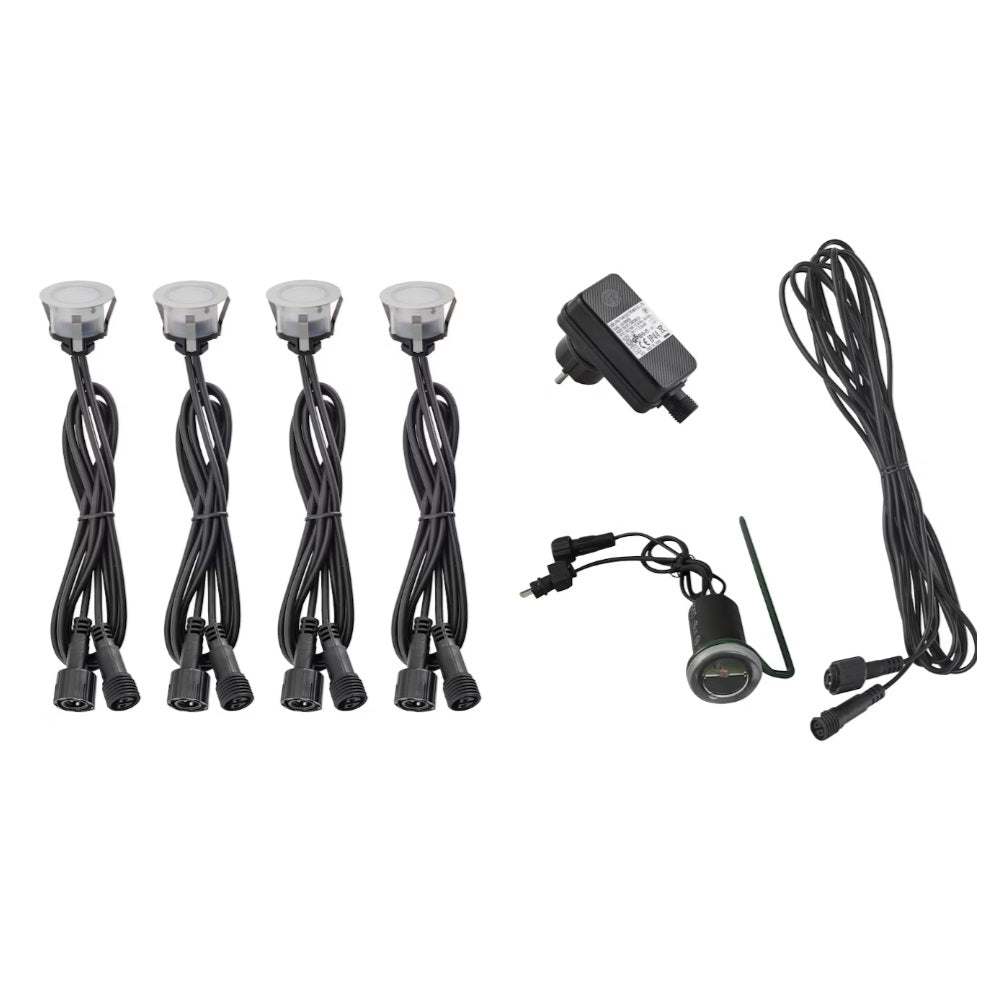 Terassivalosarja hämäräkytkimellä Led Energie 4x0,4W 3000K IP44/IP65