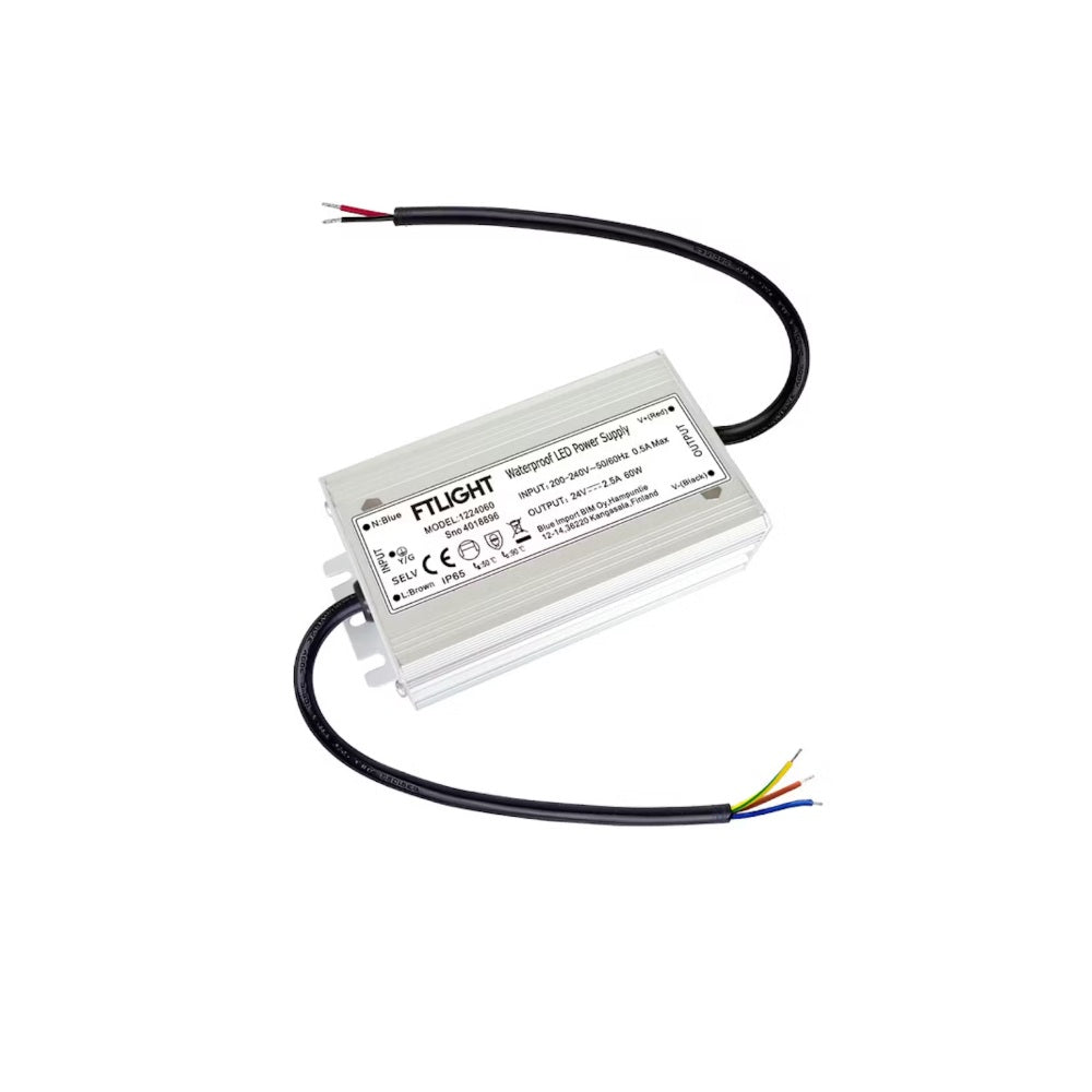 Led-virtalähde FTLIGHT 60W, 24V, IP65