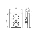 Pistorasia ABB impressivo, 2-osainen, maadoitettu, uppo, valkoinen