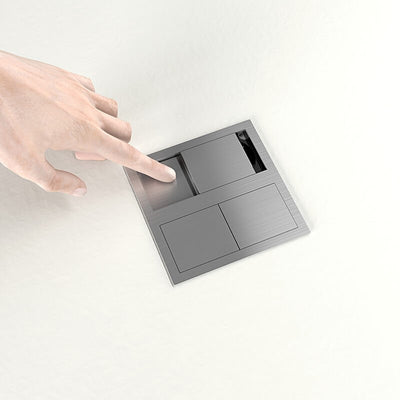 Pistorasiapaneeli Limente Desk-2, 117x117mm, mattamusta