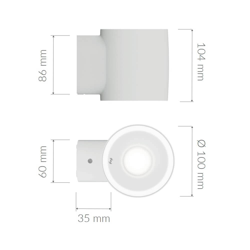 Seinävalaisin Plejd OUT-01, 2200-4000K, 8.3W, IP45, valkoinen