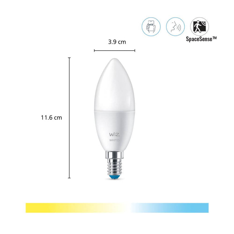 WiZ LED-älylamppu, E14, 470lm, WiFi, Tunable white, 2-pack