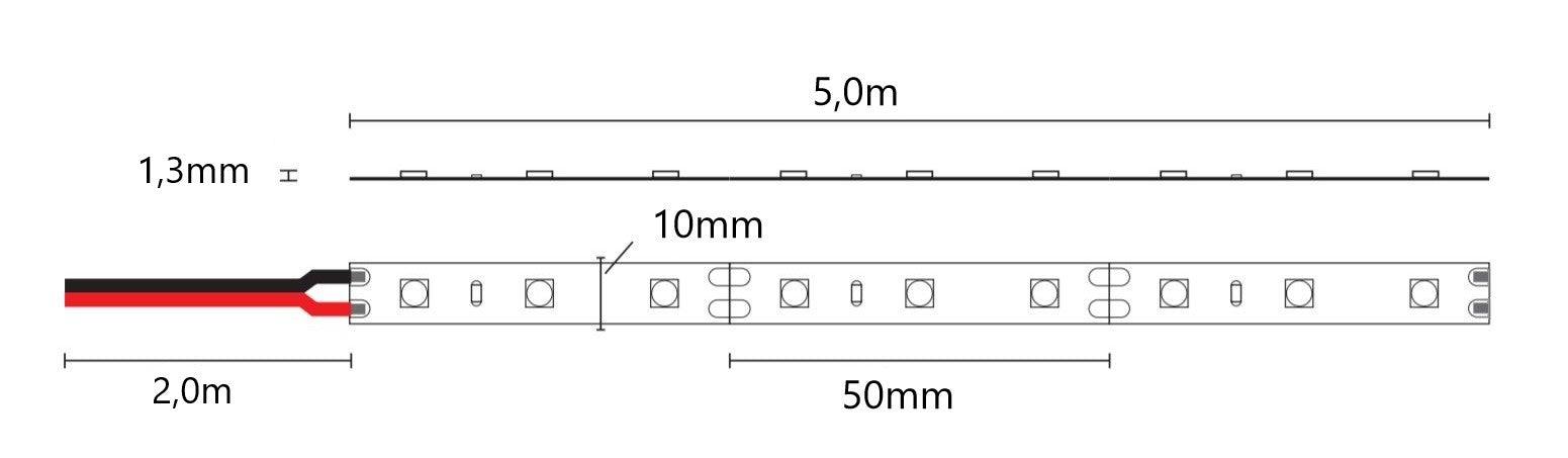 Led-nauha Jupeled 12V, 5m, 14,4W/m, IP20