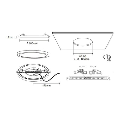 Alasvalo Elife Lantti, 12W, 970/1080lm, IP20, Ø165*15mm